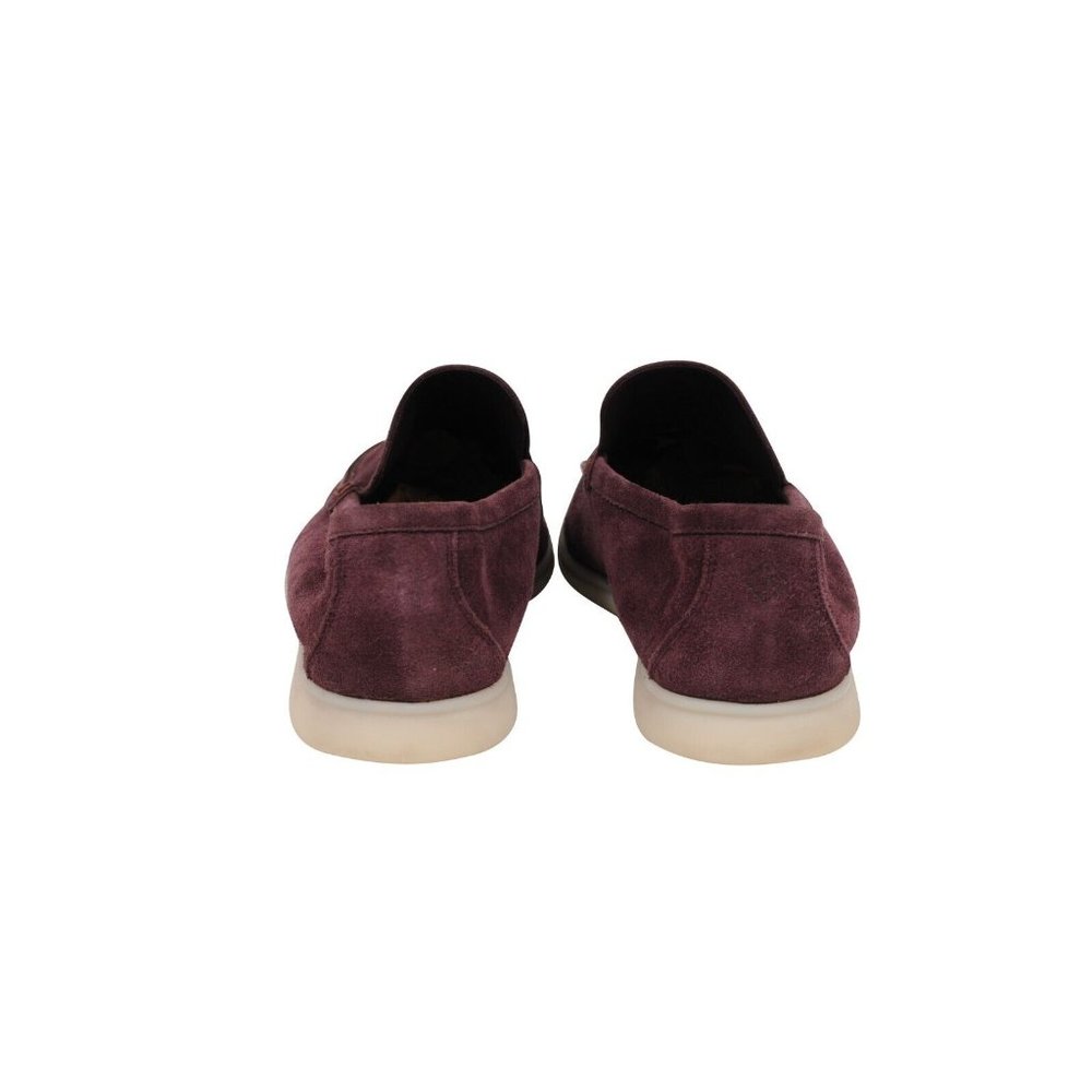 Loro Piana Mens Summer Walk Size US 8.5 41.5 Burgundy Red Suede Slip On Loafer - Picture 6 of 11